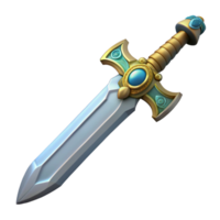acclaimed tropical A single, ancient sword with intricate carvings, NO BACKGROUND with Transparent Background. precision png