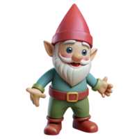 stunning unparalleled A playful gnome with a pointed hat, NO BACKGROUND with Transparent Background. png
