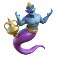 calm breathtaking A powerful djinn emerging from a lamp, NO BACKGROUND with Transparent Background. gallery standard png