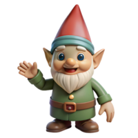 enchanting coastal A playful gnome with a pointed hat, NO BACKGROUND with Transparent Background. 8K png