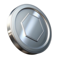 timeless elegant A single, shining silver coin, NO BACKGROUND with Transparent Background. ultra HD png