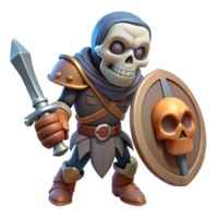 linda se destacarem uma ameaçador esqueleto Guerreiro com uma espada e escudo, não fundo com transparente fundo. png