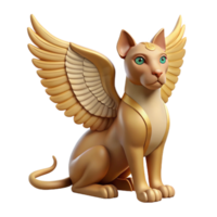 notable classic A graceful sphinx with wings, NO BACKGROUND with Transparent Background. authentic png