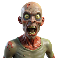 pristine gothic A terrifying zombie with decaying flesh, NO BACKGROUND with Transparent Background. studio quality png