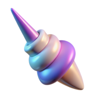 vibrant romantic geometric A graceful unicorn horn, NO BACKGROUND with Transparent Background. sharp png