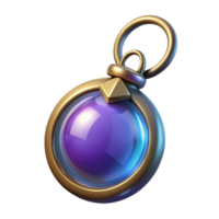 playful splendid A single, enchanted amulet, NO BACKGROUND with Transparent Background. 8K png