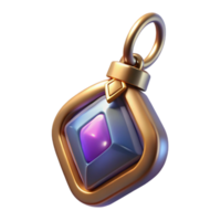 dazzling intense elegant A single, enchanted amulet, NO BACKGROUND with Transparent Background. masterfully captured png