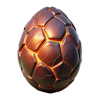 deslumbrante nostálgico arte deco uma feroz Dragão ovo com brilhando rachaduras, não fundo com transparente fundo. galeria padrão png