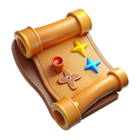 stunning tranquil organic A single, ornate treasure map, NO BACKGROUND with Transparent Background. flawless png
