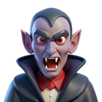 gorgeous geometric A menacing vampire with fangs, NO BACKGROUND with Transparent Background. handcrafted png
