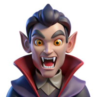 iconic elegant A menacing vampire with fangs, NO BACKGROUND with Transparent Background. luxury png