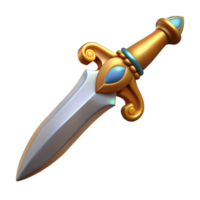 exquisite whimsical impressionist A single, ornate dagger, NO BACKGROUND with Transparent Background. perfect clarity png