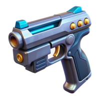 striking distinguished Futuristic pistol, sleek design, energy weapon. NO BACKGROUND with Transparent Background. png