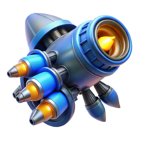 exceptional futuristic Spaceship engine, glowing blue, detailed thrusters. NO BACKGROUND with Transparent Background. precision png