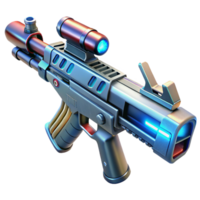 exemplary retro Laser rifle, sci-fi weapon, advanced technology. NO BACKGROUND with Transparent Background. artisan png