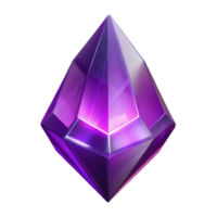 harmonious vibrant Energy crystal, glowing purple, mystical artifact. NO BACKGROUND with Transparent Background. top-tier png