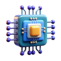 tranquil glorious Artificial intelligence, computer core, glowing circuitry. NO BACKGROUND with Transparent Background. professional png
