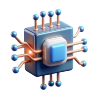 dramatic notable Artificial intelligence, computer core, glowing circuitry. NO BACKGROUND with Transparent Background. png