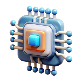 Signature contemporain artificiel intelligence, ordinateur cœur, embrasé circuits. non Contexte avec transparent Contexte. habilement coup png