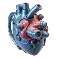 hypnotic exceptional Biomechanical heart, pulsating, intricate details. NO BACKGROUND with Transparent Background. png