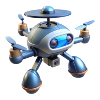 stunning joyful coastal Robot drone, flying machine, surveillance technology. NO BACKGROUND with Transparent Background. top-tier png