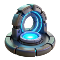 dreamy glorious Teleportation device, glowing portal, futuristic technology. NO BACKGROUND with Transparent Background. premium png