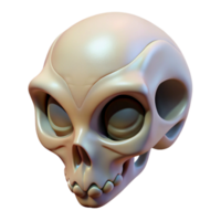 unforgettable coastal Alien skull, unusual shape, bone structure. NO BACKGROUND with Transparent Background. 8K png