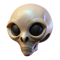 pristine traditional Alien skull, unusual shape, bone structure. NO BACKGROUND with Transparent Background. museum quality png