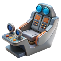 vibrant tranquil traditional Spaceship cockpit, pilot seat, control panel. NO BACKGROUND with Transparent Background. refined png