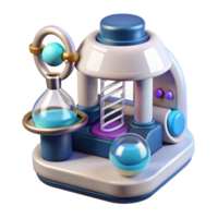 serene nostalgic mid-century Genetic modification device, futuristic lab equipment, DNA manipulation. NO BACKGROUND with Transparent Background. genuine png