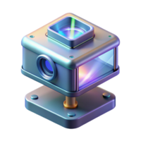 coveted renaissance Holographic projector, futuristic device, 3D image display. NO BACKGROUND with Transparent Background. high quality png