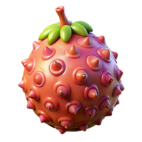 stunning mid-century Alien fruit, strange colors, unusual texture. NO BACKGROUND with Transparent Background. studio quality png