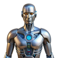 coveted creative Robot torso, metallic chest, exposed circuitry. NO BACKGROUND with Transparent Background. impeccable png
