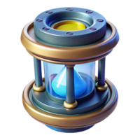 glorious coastal Time travel device, futuristic gadget, temporal manipulation. NO BACKGROUND with Transparent Background. handcrafted png