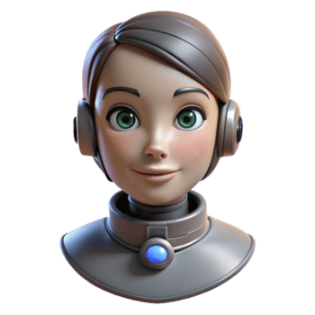 encantador incomparable robot cabeza, hembra androide, realista características. No antecedentes con transparente antecedentes. png