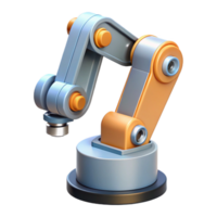 reflective mesmerizing Robot arm, industrial design, mechanical manipulator. NO BACKGROUND with Transparent Background. high quality png