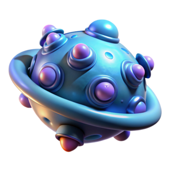 raro geometrico alieno spora, bioluminescente, galleggiante particella. no sfondo con trasparente sfondo. fatto a mano png