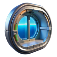 passionate splendid Spaceship window, futuristic design, panoramic view. NO BACKGROUND with Transparent Background. detailed png