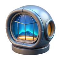 impressive ethereal baroque Spaceship window, futuristic design, panoramic view. NO BACKGROUND with Transparent Background. refined png