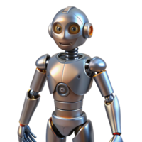 pristine coveted Robot body, humanoid form, metallic construction. NO BACKGROUND with Transparent Background. png