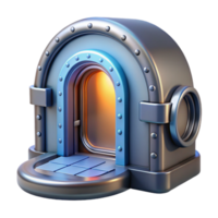 impressive intense urban Spaceship door, futuristic design, airtight seal. NO BACKGROUND with Transparent Background. premium png