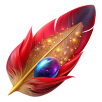 serene vintage Red Cardinal Feather Fractal Pattern Cutout Isolated high resolution png