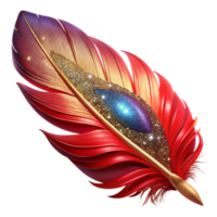 stunning creative Red Cardinal Feather Fractal Pattern Cutout Isolated genuine png