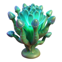 harmonious radiant Alien plant, bioluminescent, strange shape, otherworldly texture. NO BACKGROUND with Transparent Background. gallery standard png