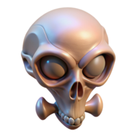 inspired modern Alien skull, bone-like structure, strange shape, otherworldly details. NO BACKGROUND with Transparent Background. original png