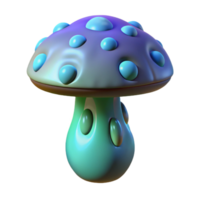 majestic rustic Alien mushroom, bioluminescent, strange shape, otherworldly texture. NO BACKGROUND with Transparent Background. impeccable png