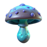 elegant tropical Alien mushroom, bioluminescent, strange shape, otherworldly texture. NO BACKGROUND with Transparent Background. professional png