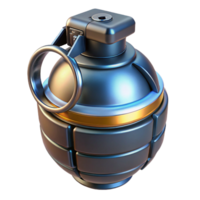 breathtaking creative Futuristic grenade, sleek design, advanced explosives, dangerous technology. NO BACKGROUND with Transparent Background. professional png