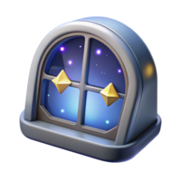 sumptuous avant-garde Spaceship window, futuristic design, view of stars, transparent. NO BACKGROUND with Transparent Background. sharp png