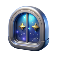 exemplary surreal Spaceship window, futuristic design, view of stars, transparent. NO BACKGROUND with Transparent Background. luxury png